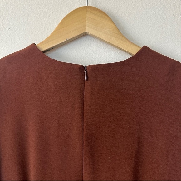 Pixie Market Rust Brown Shirred Midi Dress Size S - Picture 6 of 9